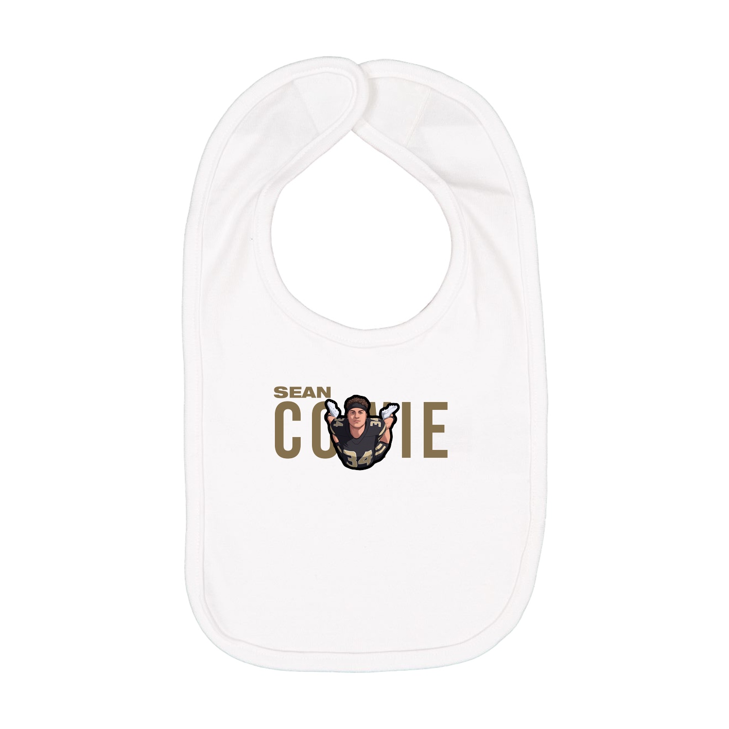 Infant Bib — Player Name in White