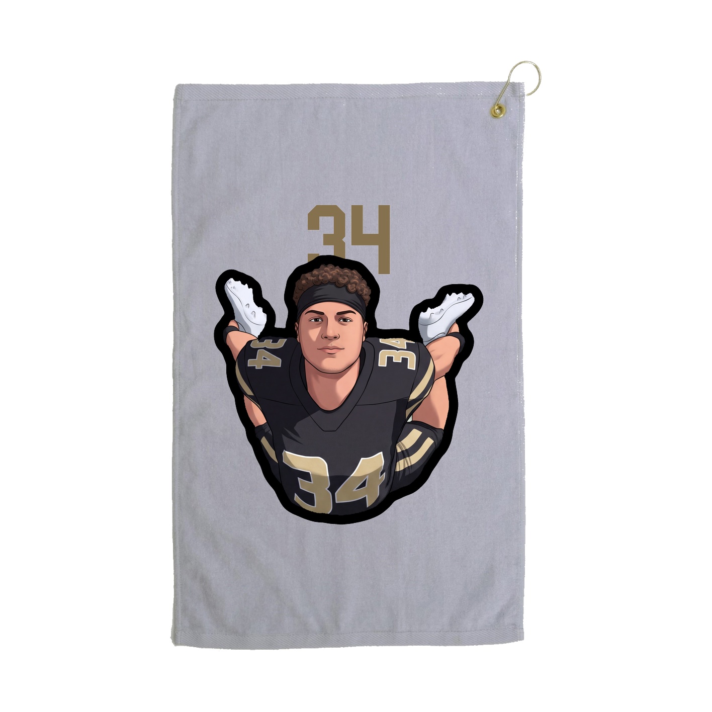 Golf Towel — Number Top in Grey