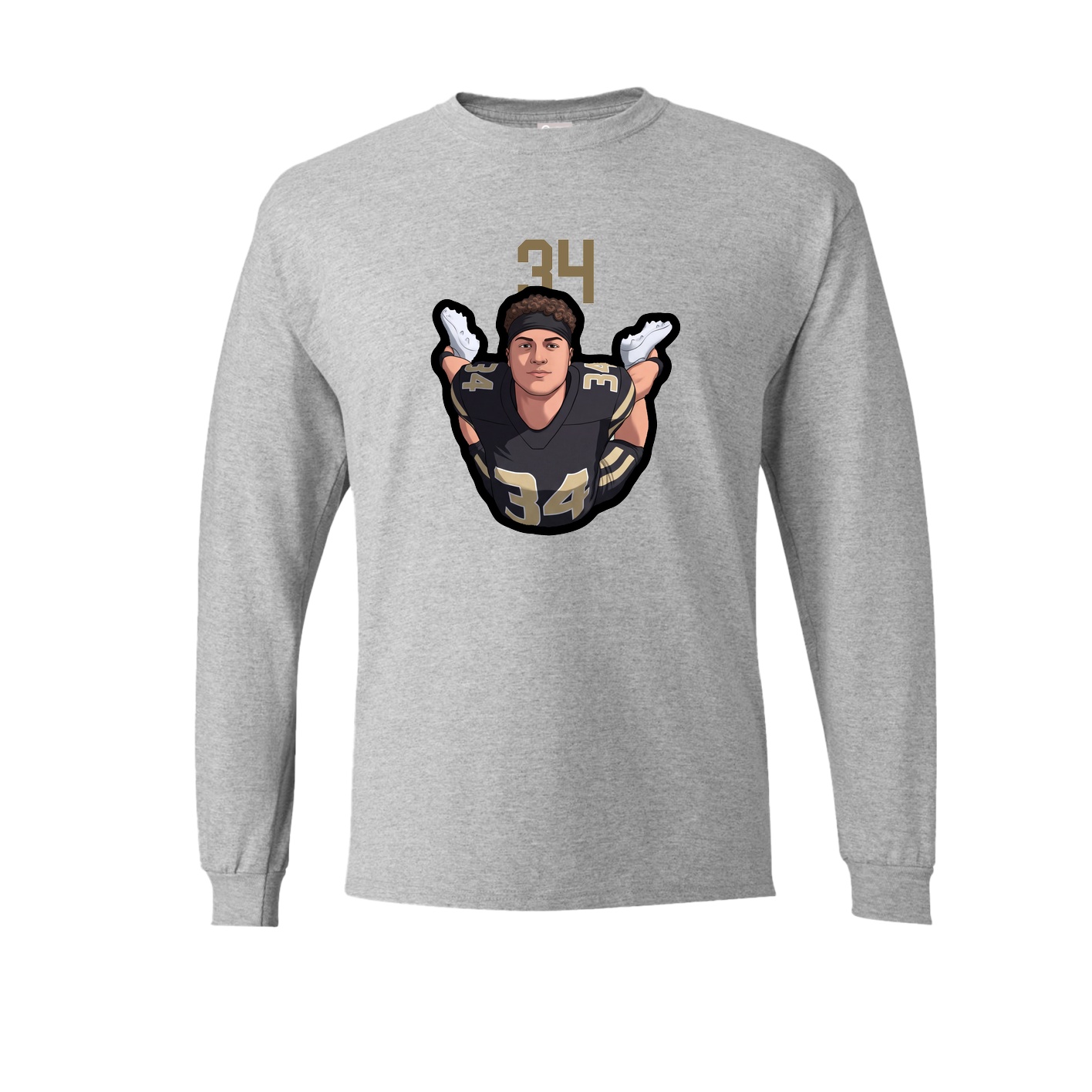 Long Sleeve Tee — Number Top in Grey