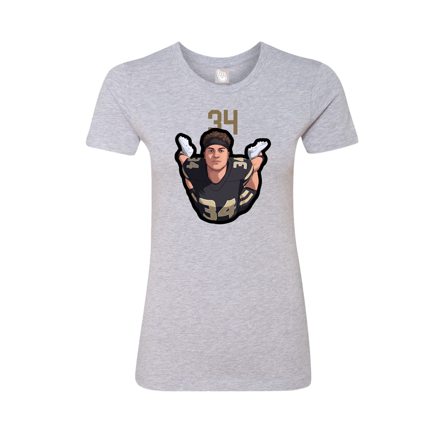 Fitted Women's Tee — Number Top in Grey