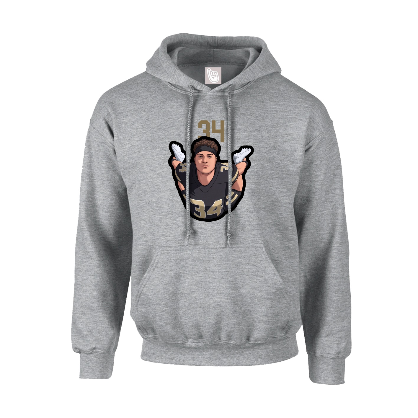 Hoodie — Number Top in Grey