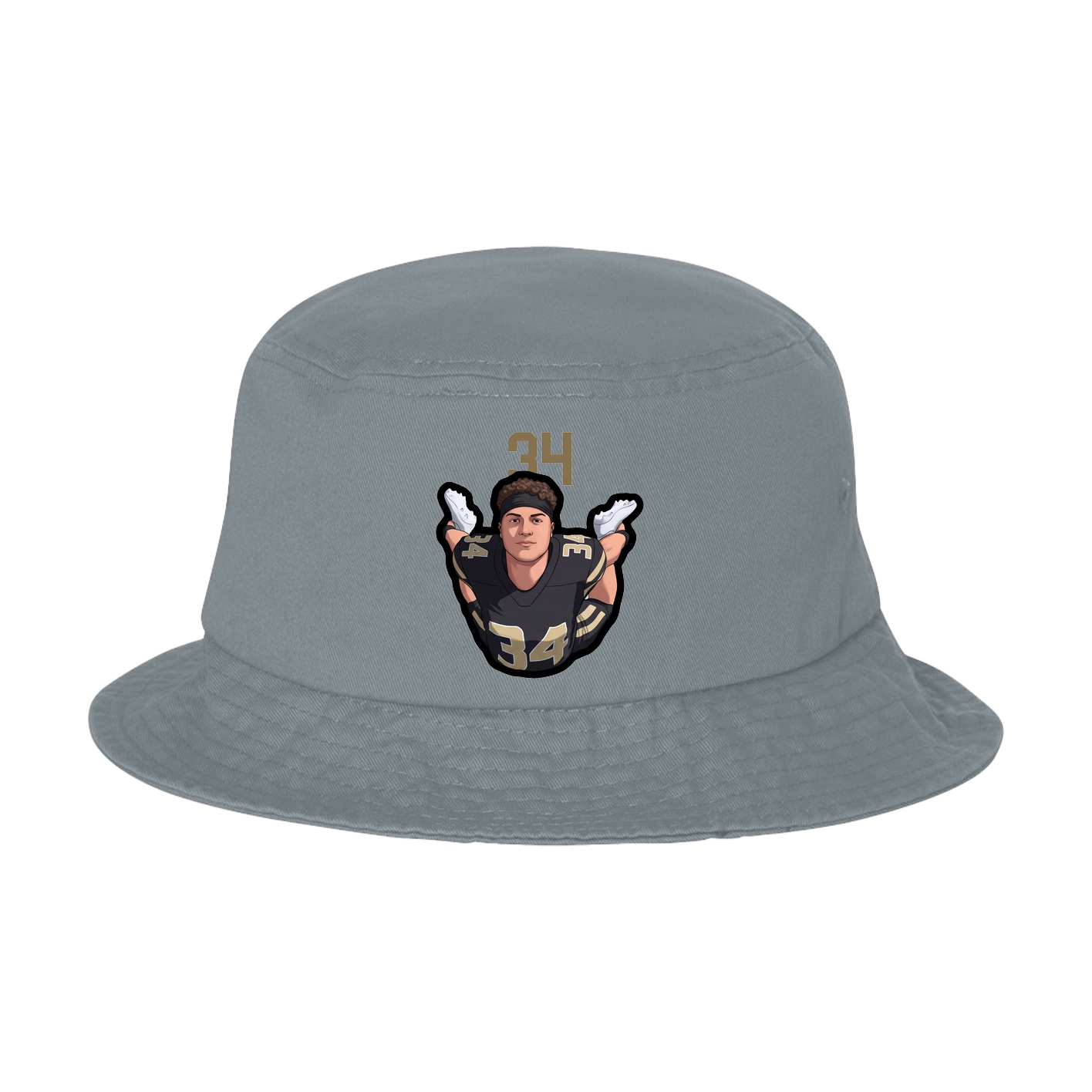 Bucket Cap — Number Top in Grey