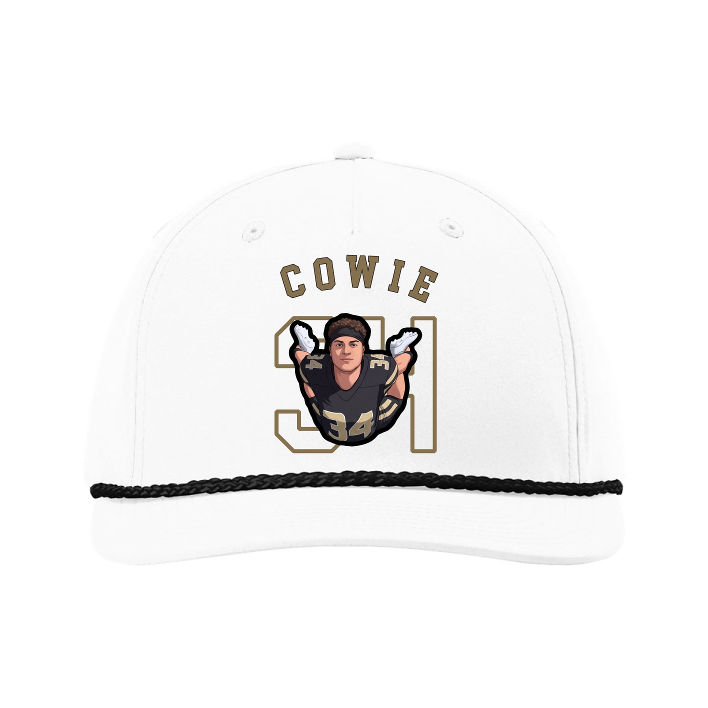Five-Panel Classic Rope Cap — Shirsey Arch in White