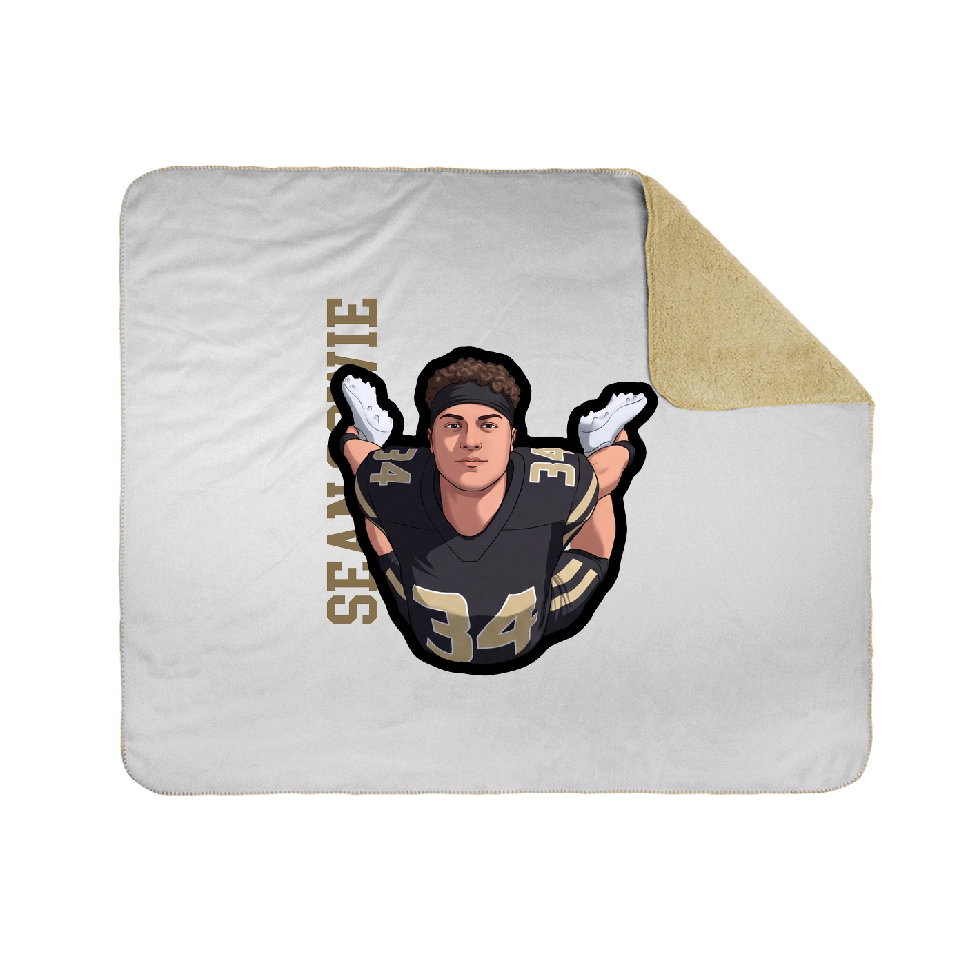 Throw Blanket — Name Vertical in White