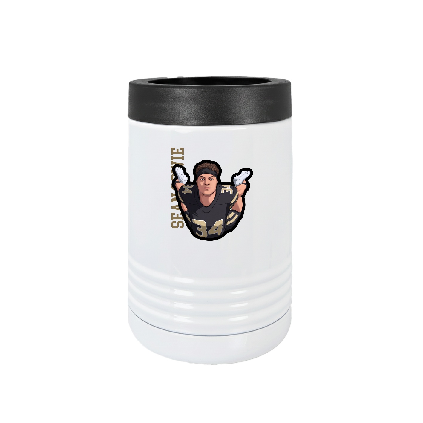 Beverage Holder — Name Vertical in White