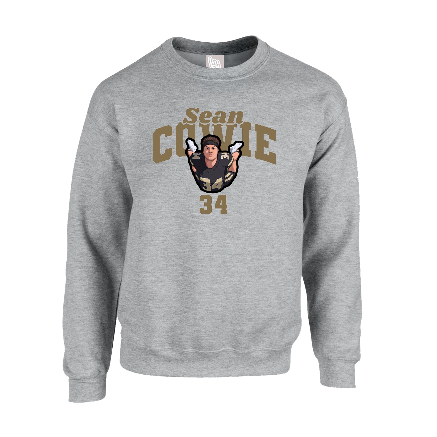 Fleece Crew — Signature Arch in Grey