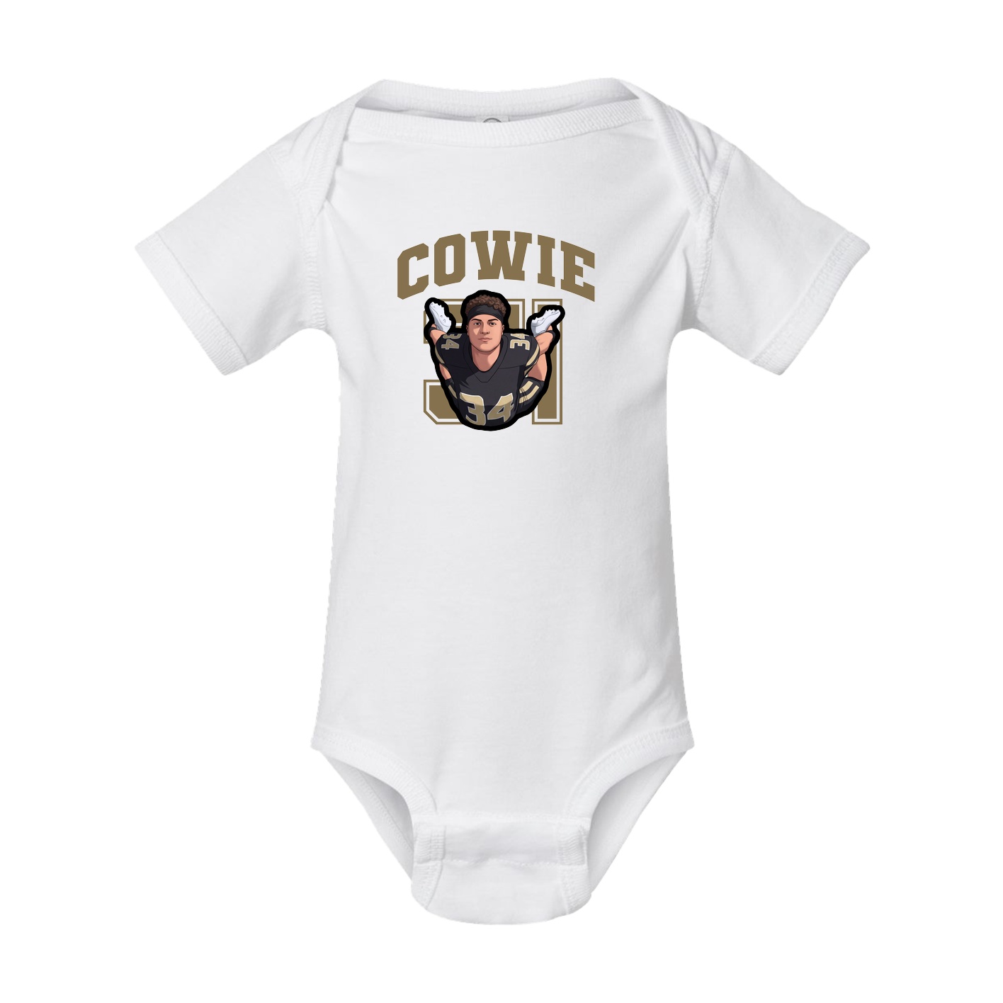 Baby Onesie — Number in White