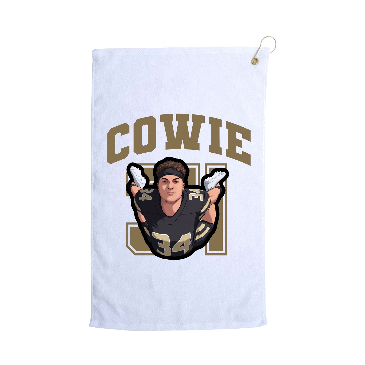 Golf Towel — Number in White