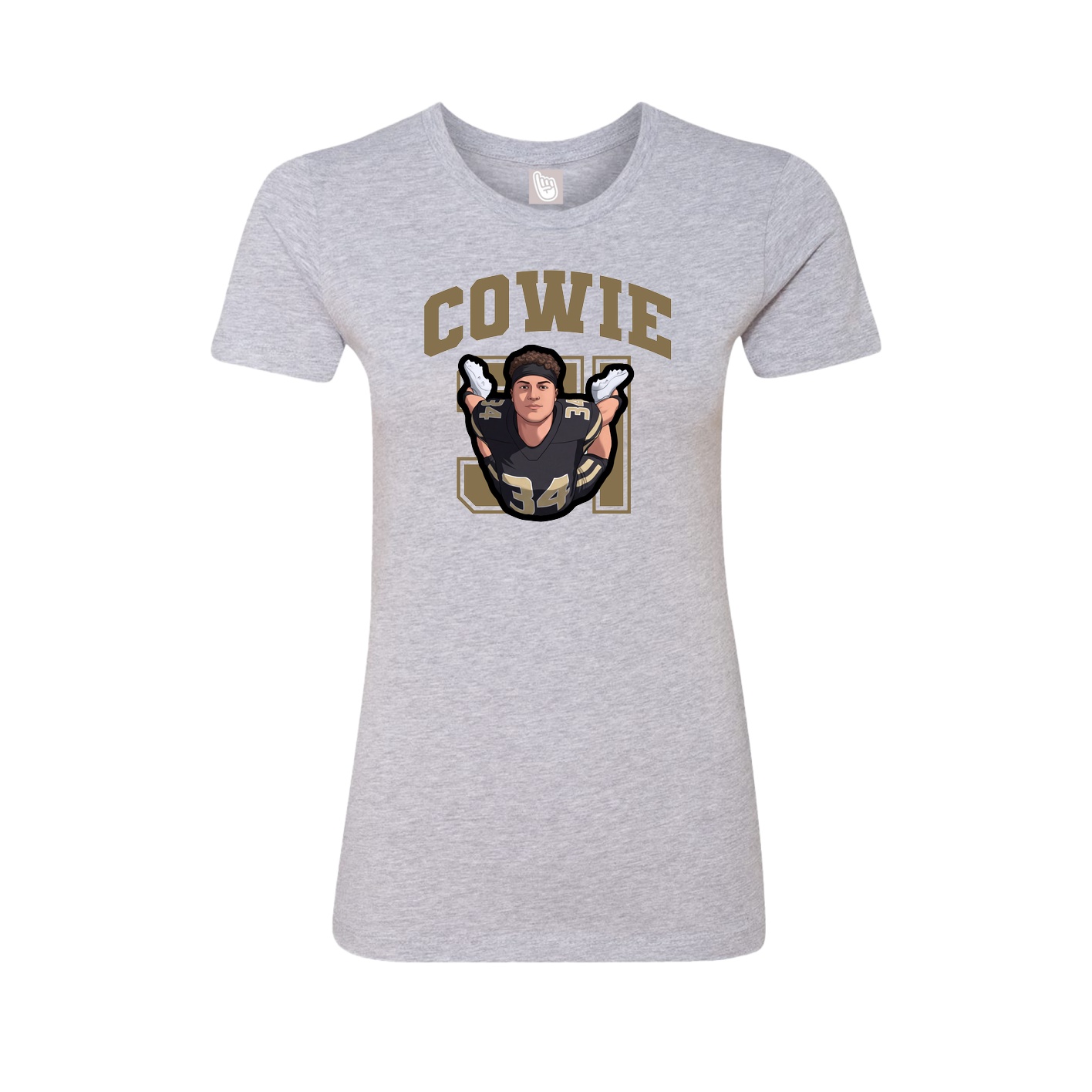 Fitted Women's Tee — Number in Grey