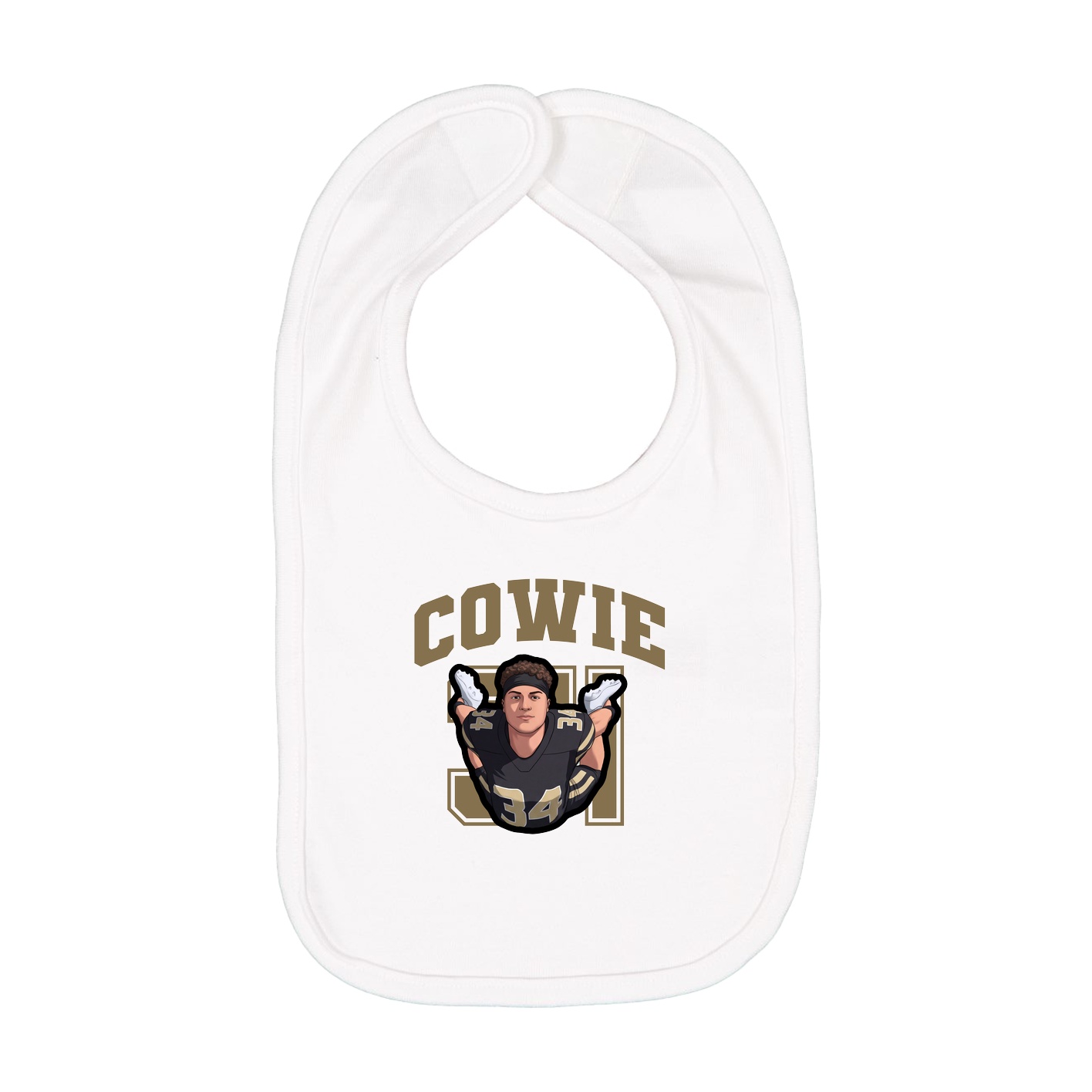 Infant Bib — Number in White