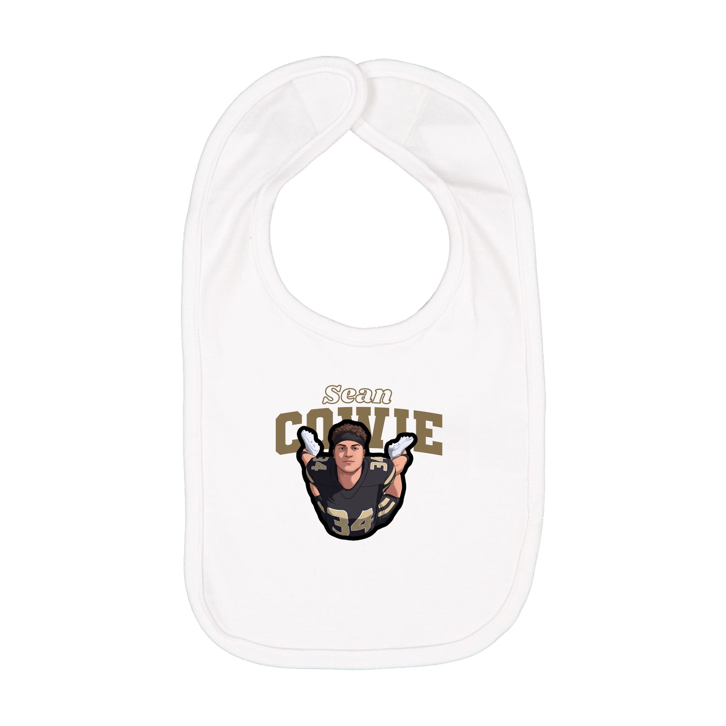Infant Bib — Name Arch in White