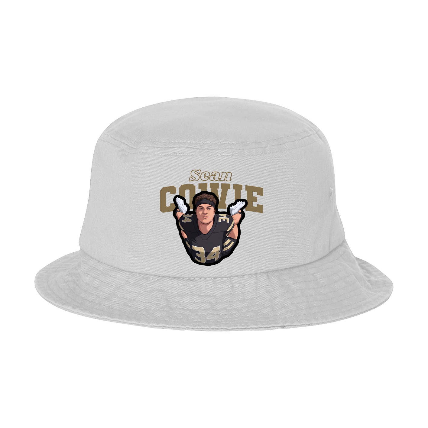 Bucket Cap — Name Arch in White