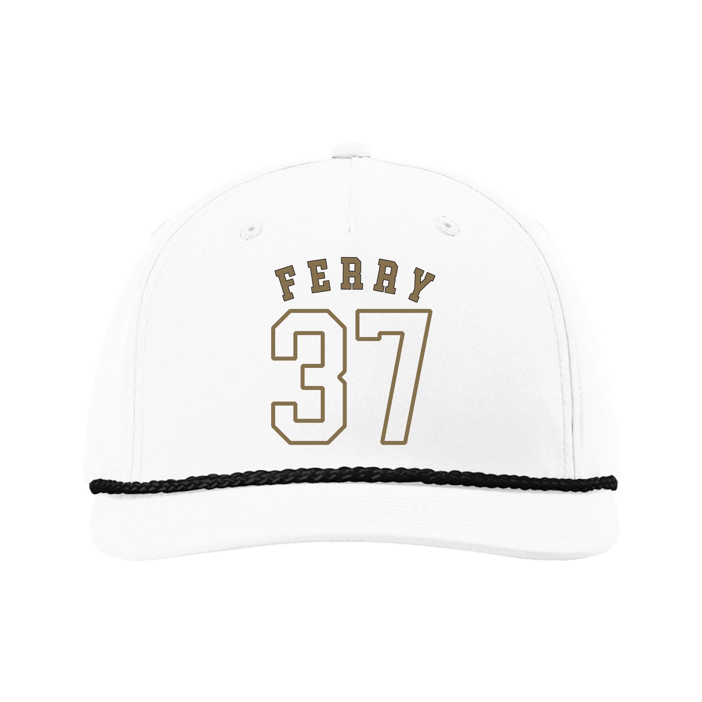 Five-Panel Classic Rope Cap — Shirsey Arch in White