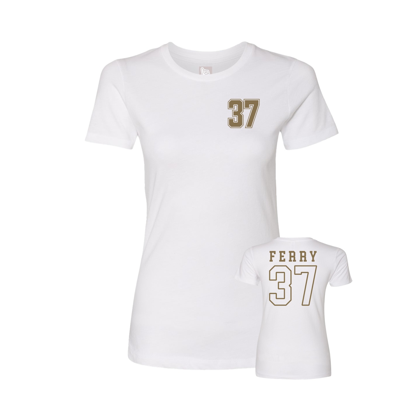 Fitted Women's Tee — Chest Back in White