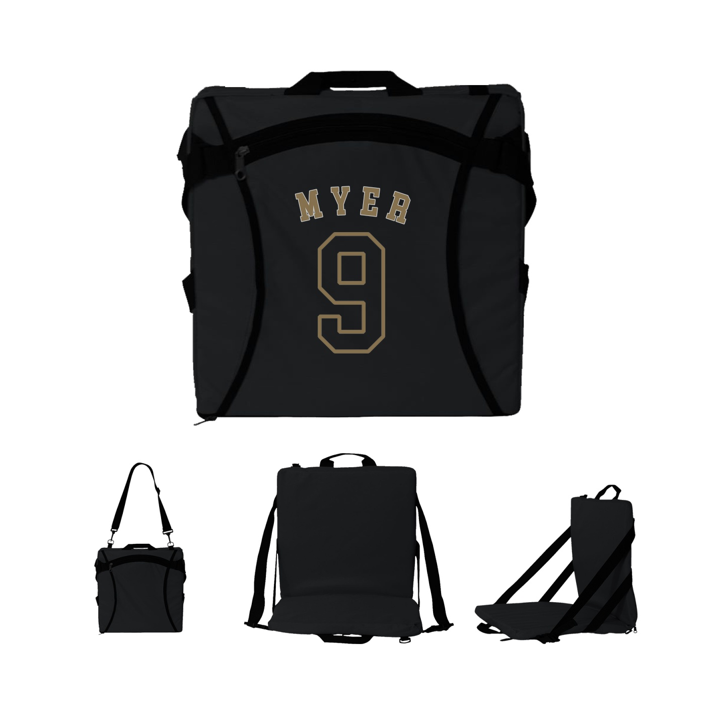 Folding Stadium Seat — Shirsey Arch in Black