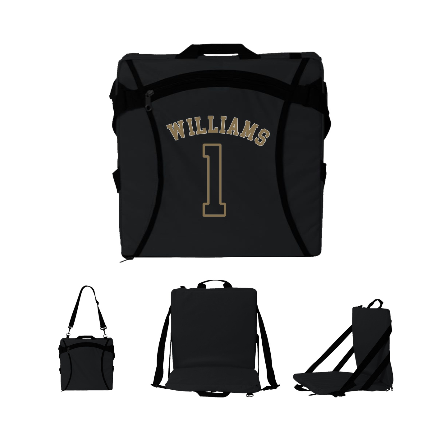 Folding Stadium Seat — Shirsey Arch in Black