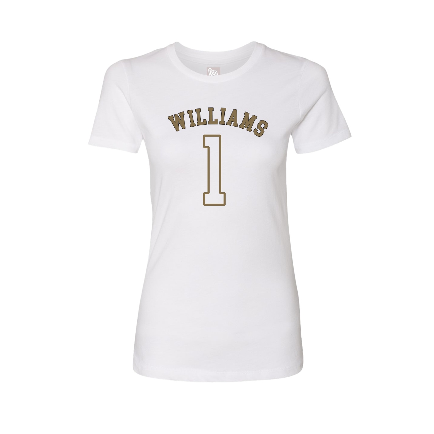 Fitted Women's Tee — Shirsey Arch in White