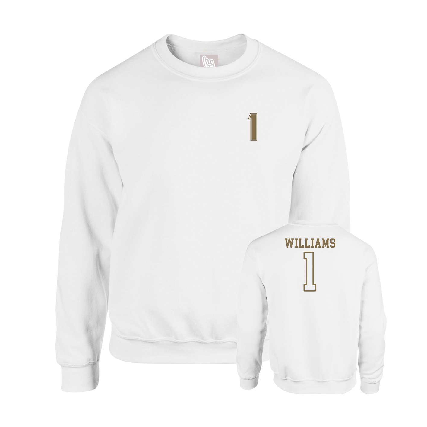 Fleece Crew — Chest Back in White