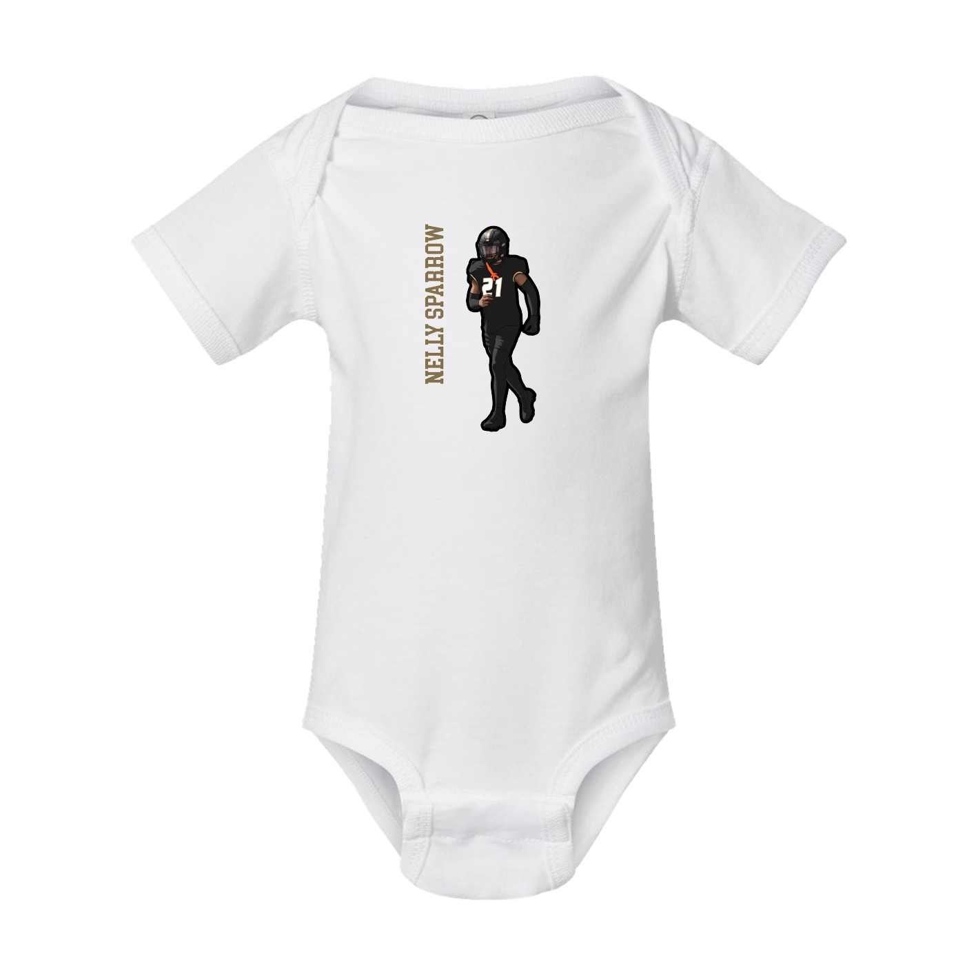 Baby Onesie — Name Vertical in White