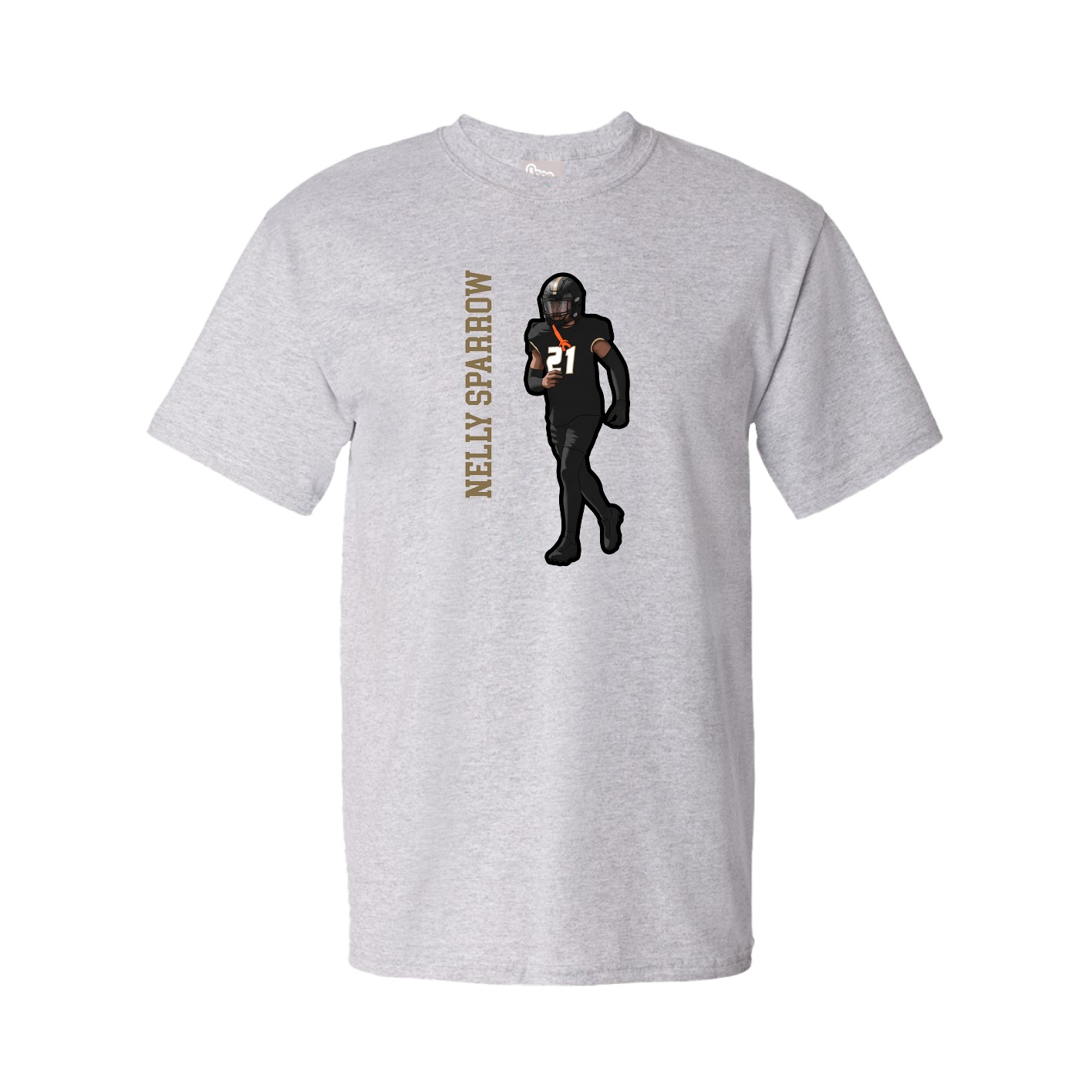 Youth Tee — Name Vertical in Grey