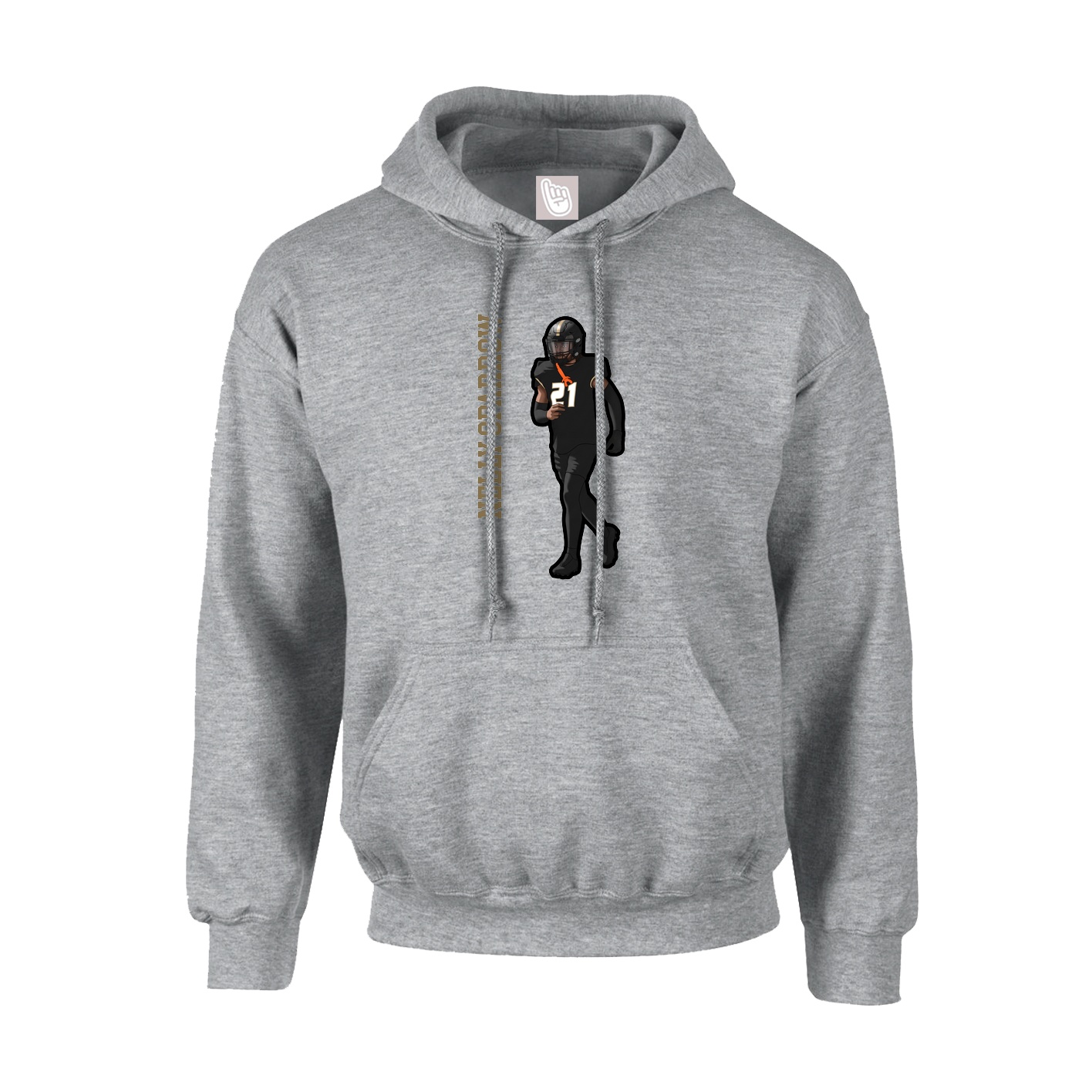 Youth Hoodie — Name Vertical in Grey