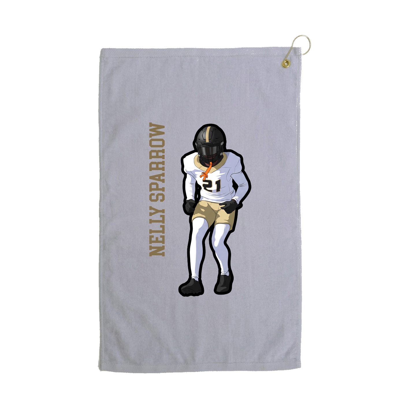 Golf Towel — Name Vertical in Grey