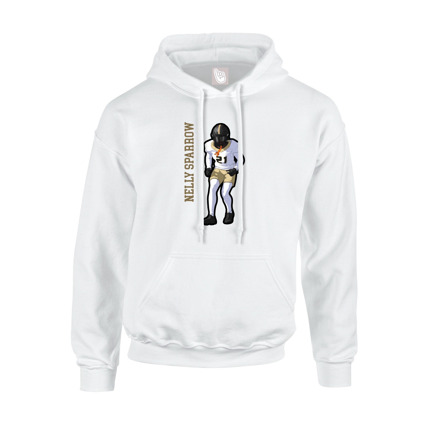 Youth Hoodie — Name Vertical in White
