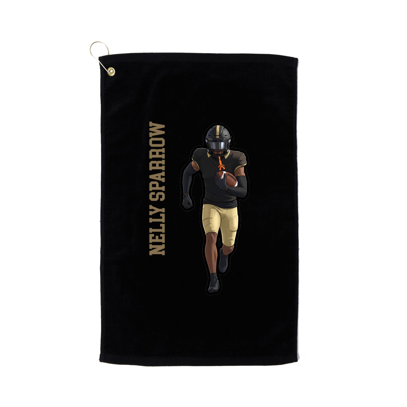 Golf Towel — Name Vertical in Black