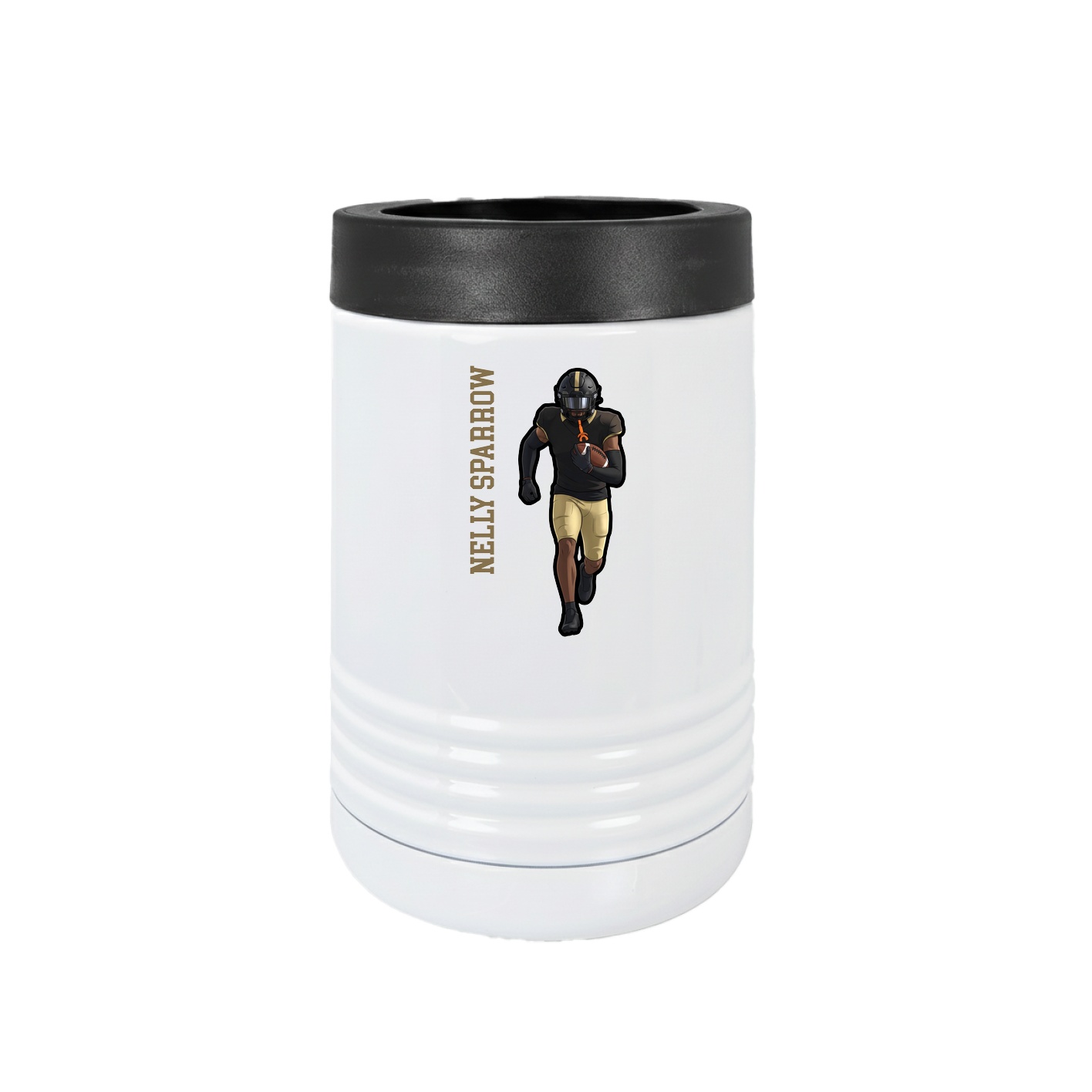 Beverage Holder — Name Vertical in White