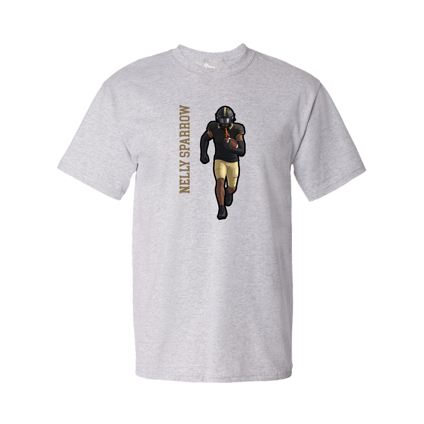 Youth Tee — Name Vertical in Grey