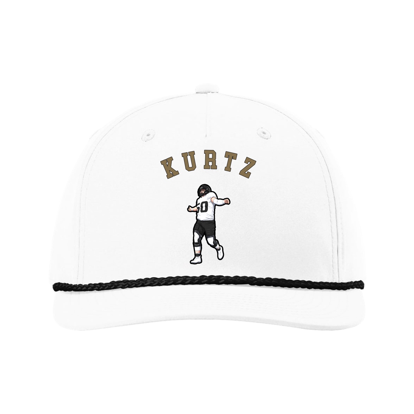 Five-Panel Classic Rope Cap — Shirsey Arch in White