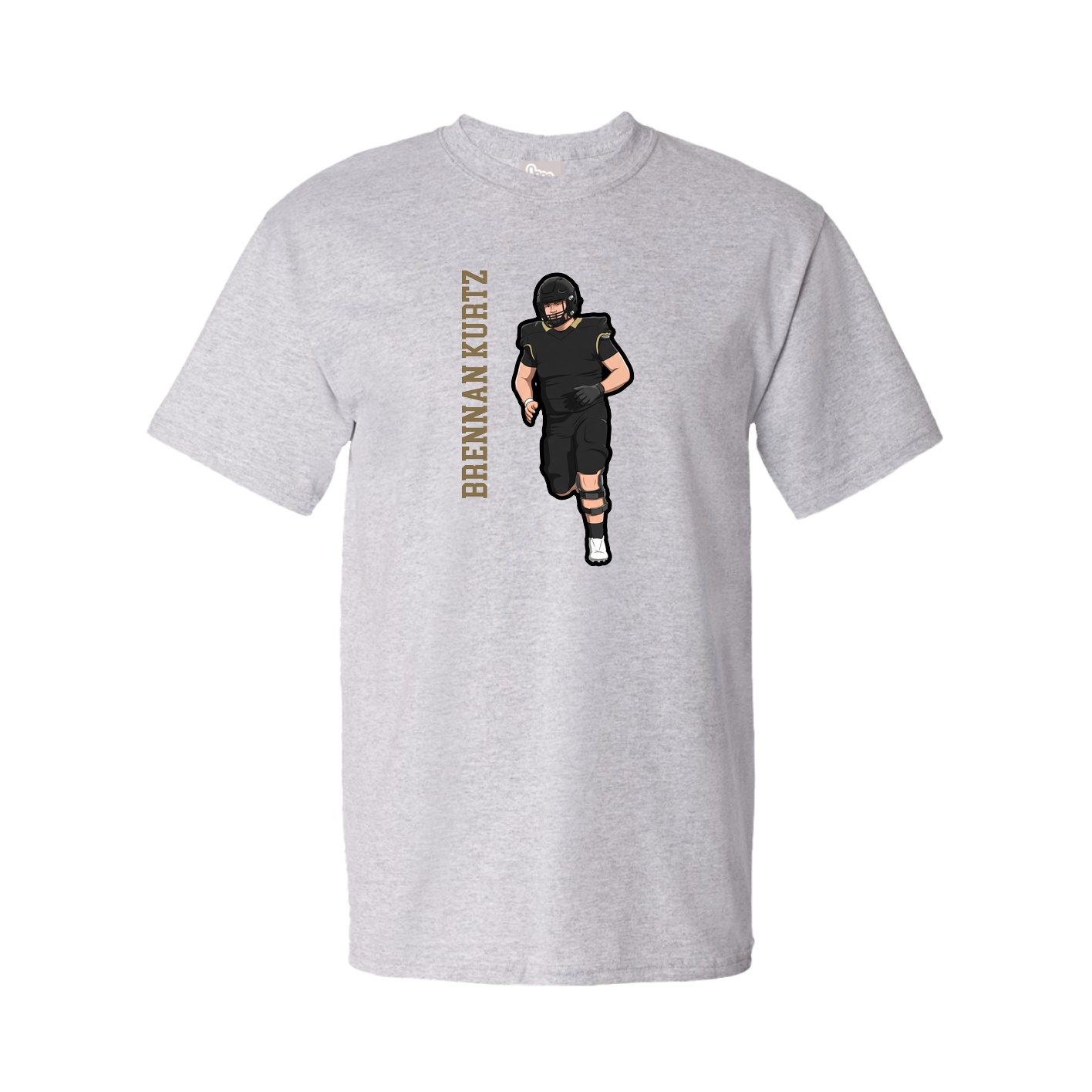 Tee — Name Vertical in Grey