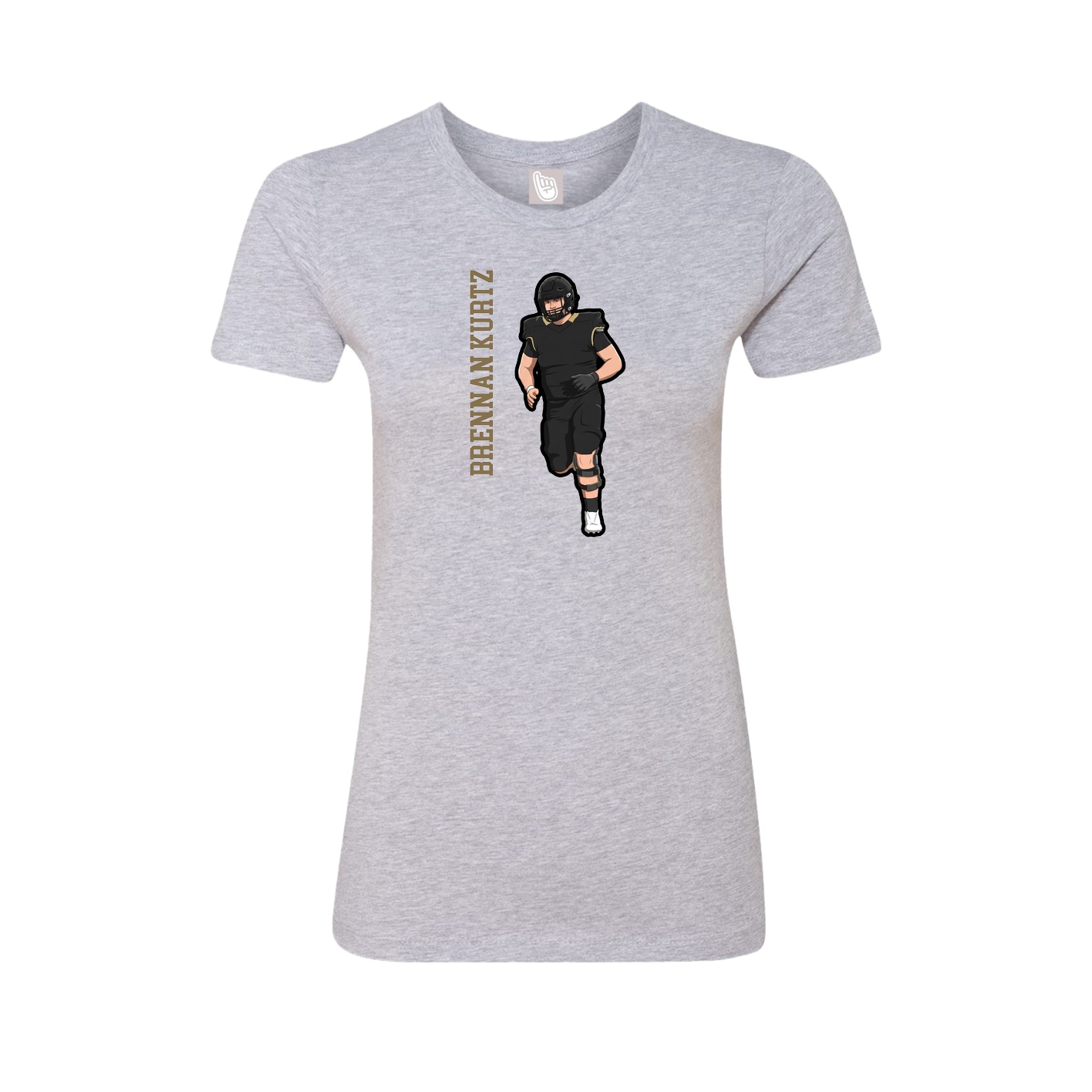 Womens Tee — Name Vertical in Grey