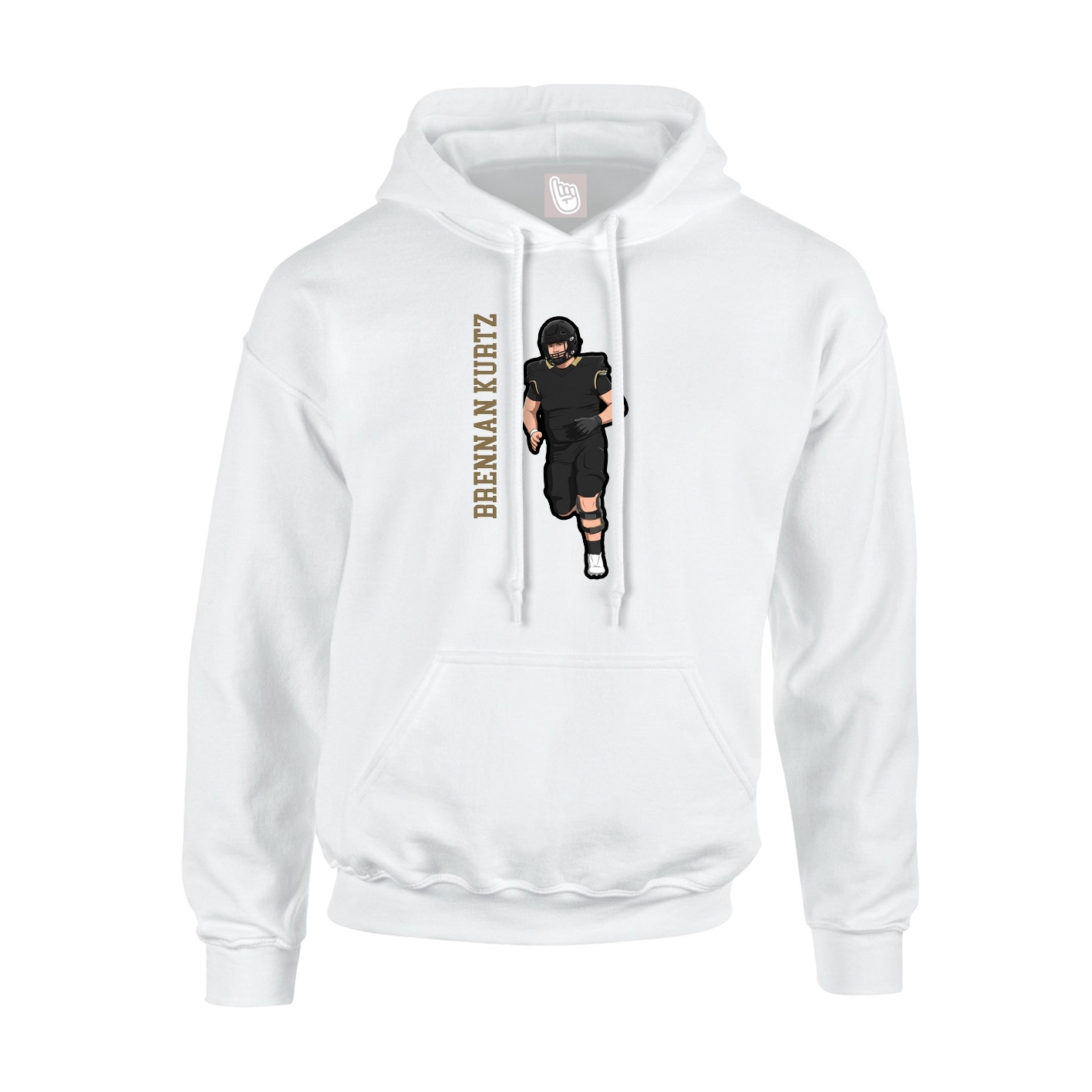 Hoodie — Name Vertical in White