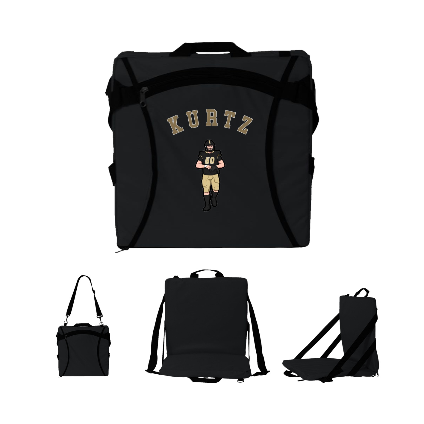 Folding Stadium Seat — Shirsey Arch in Black