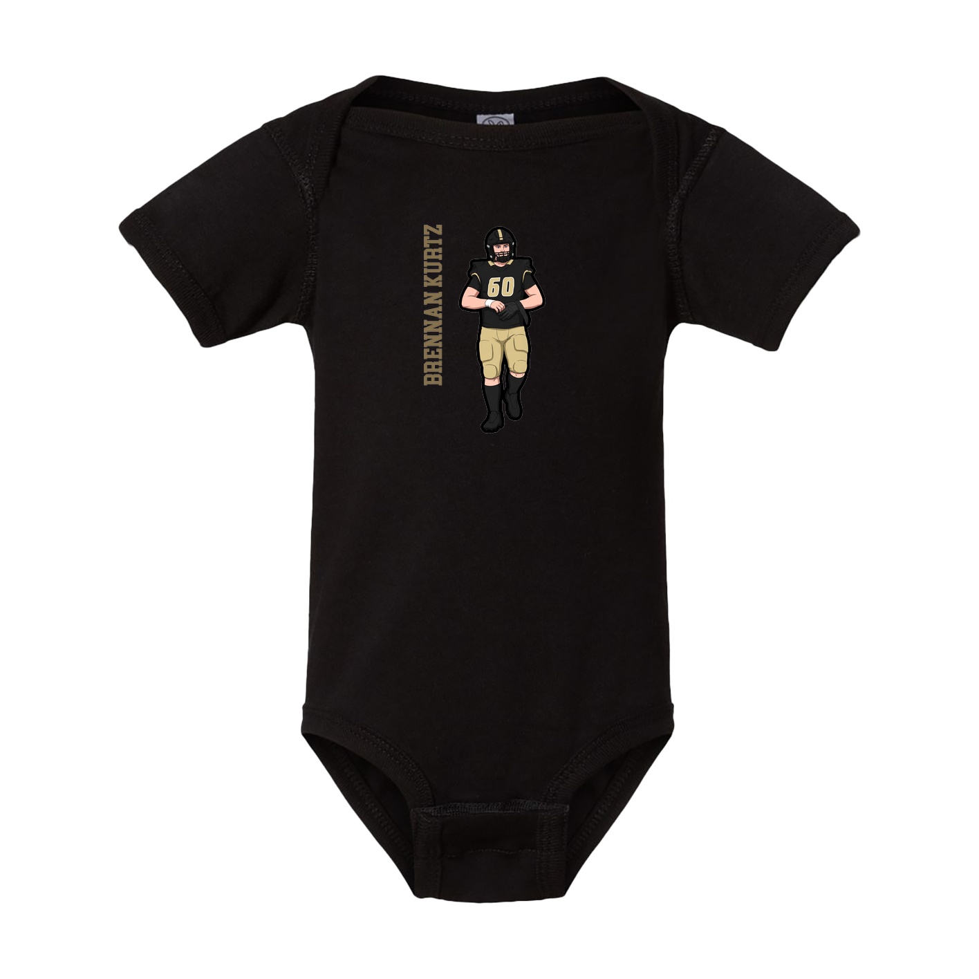 Baby Onesie — Name Vertical in Black