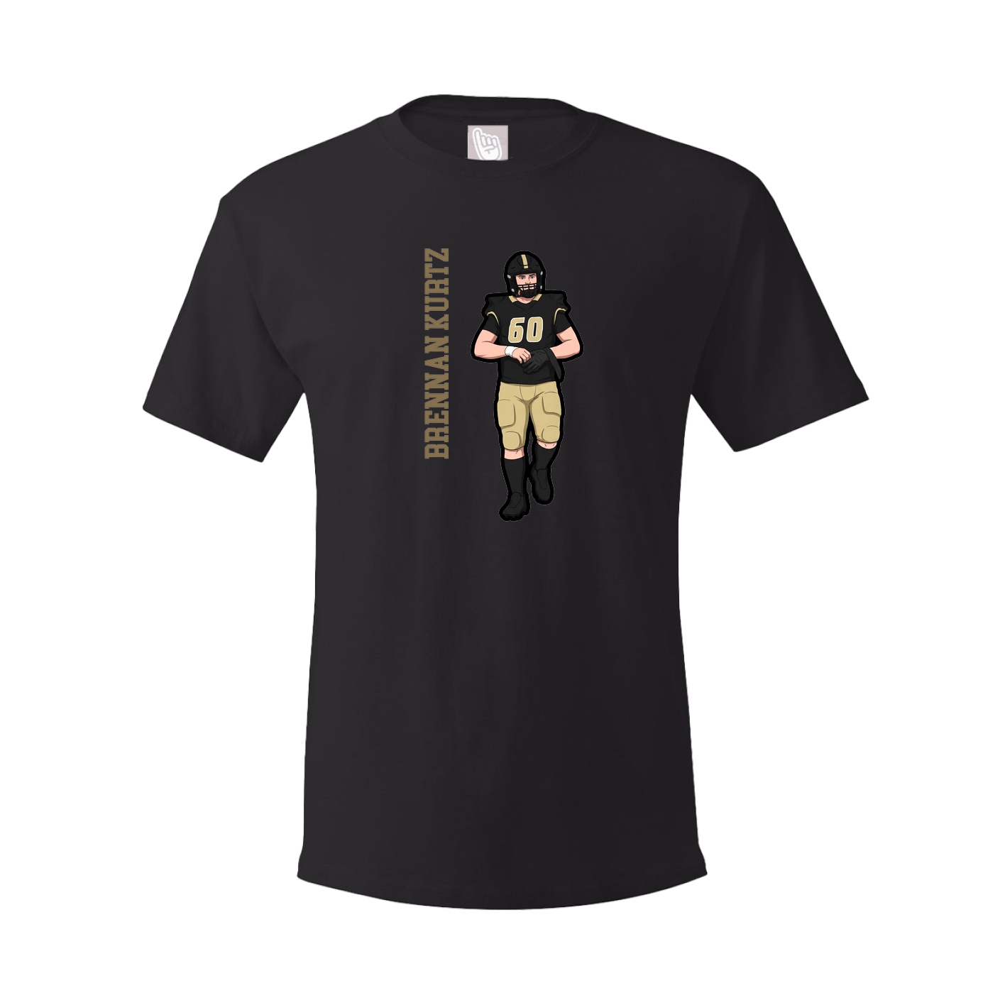 Youth Tee — Name Vertical in Black