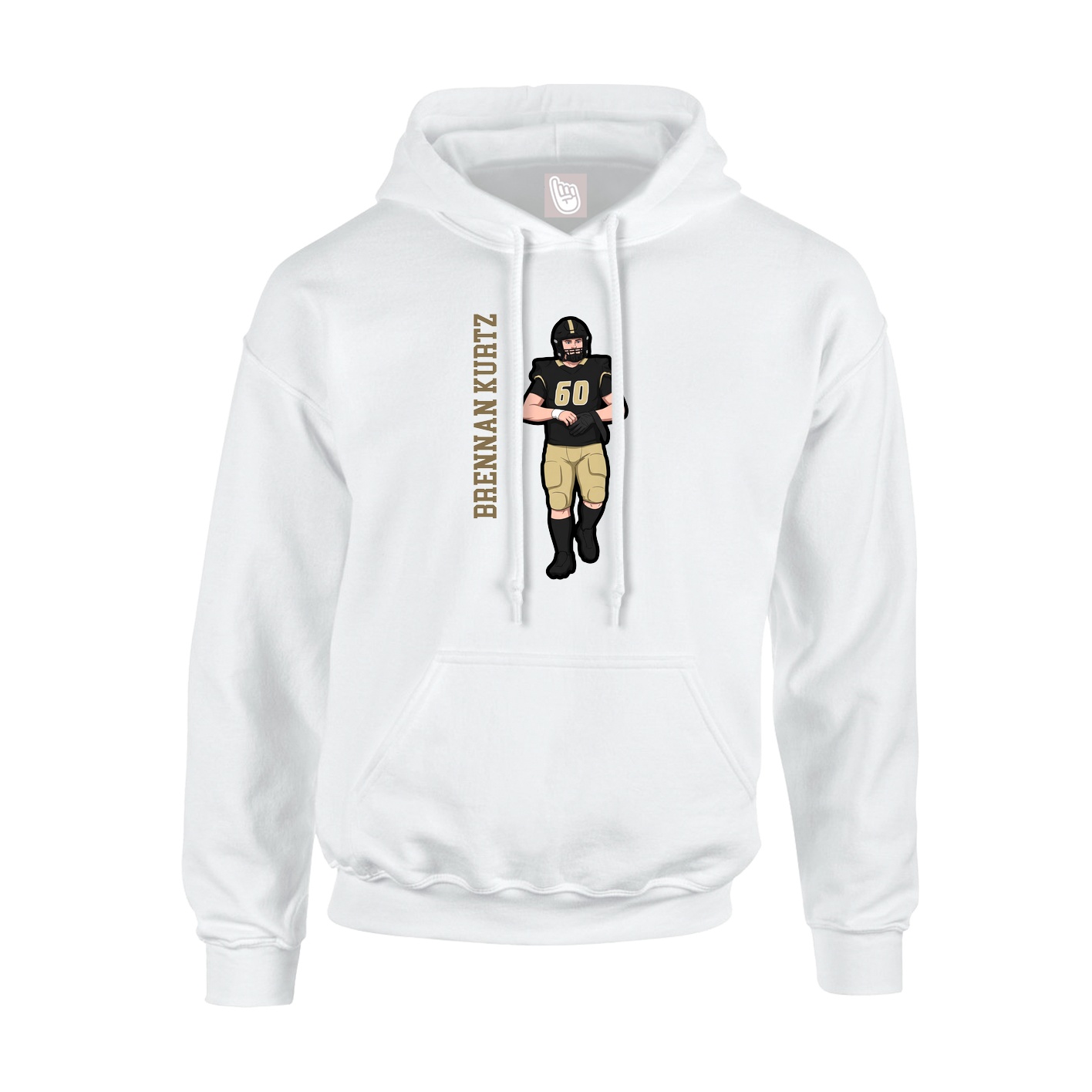 Youth Hoodie — Name Vertical in White