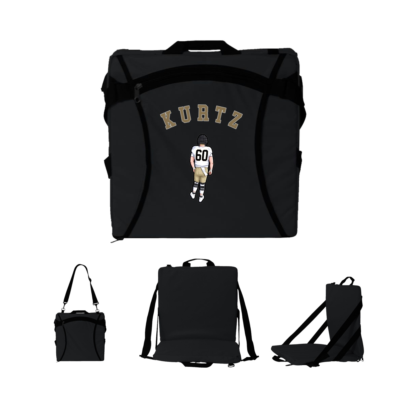 Folding Stadium Seat — Shirsey Arch in Black