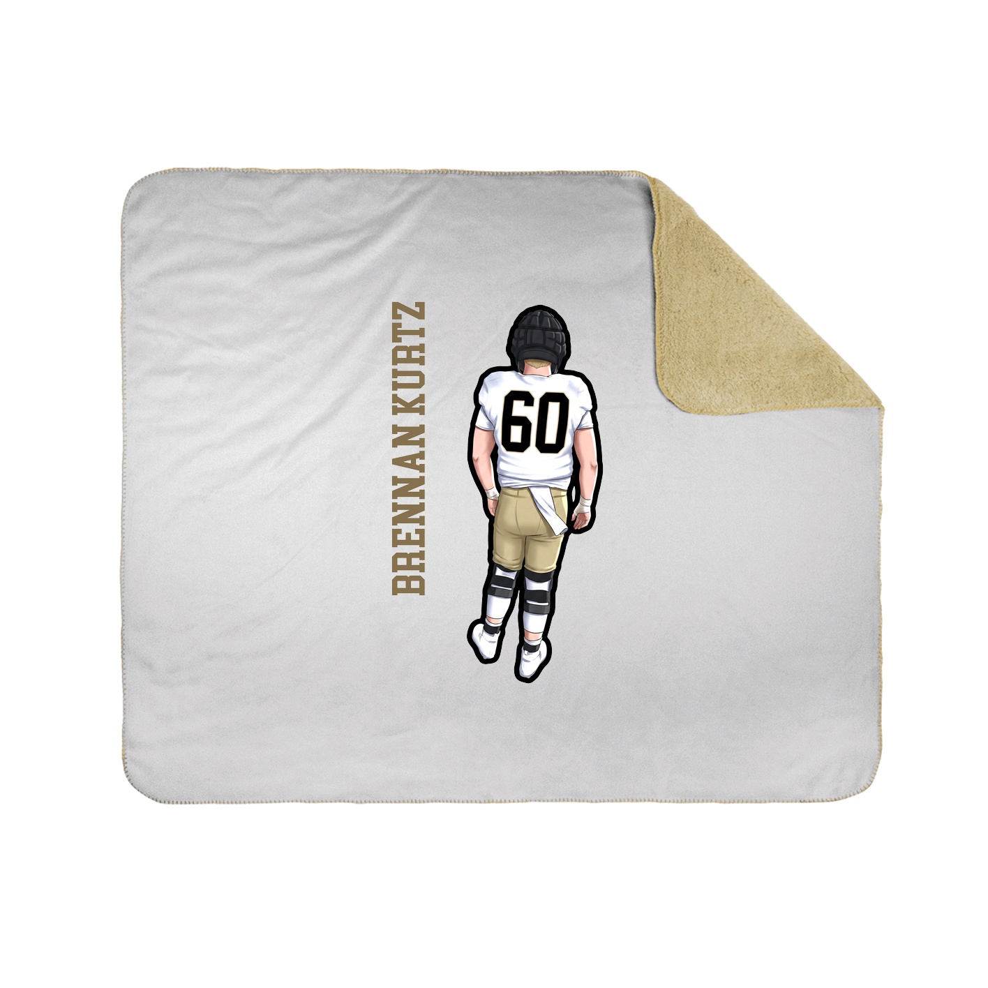 Throw Blanket — Name Vertical in White