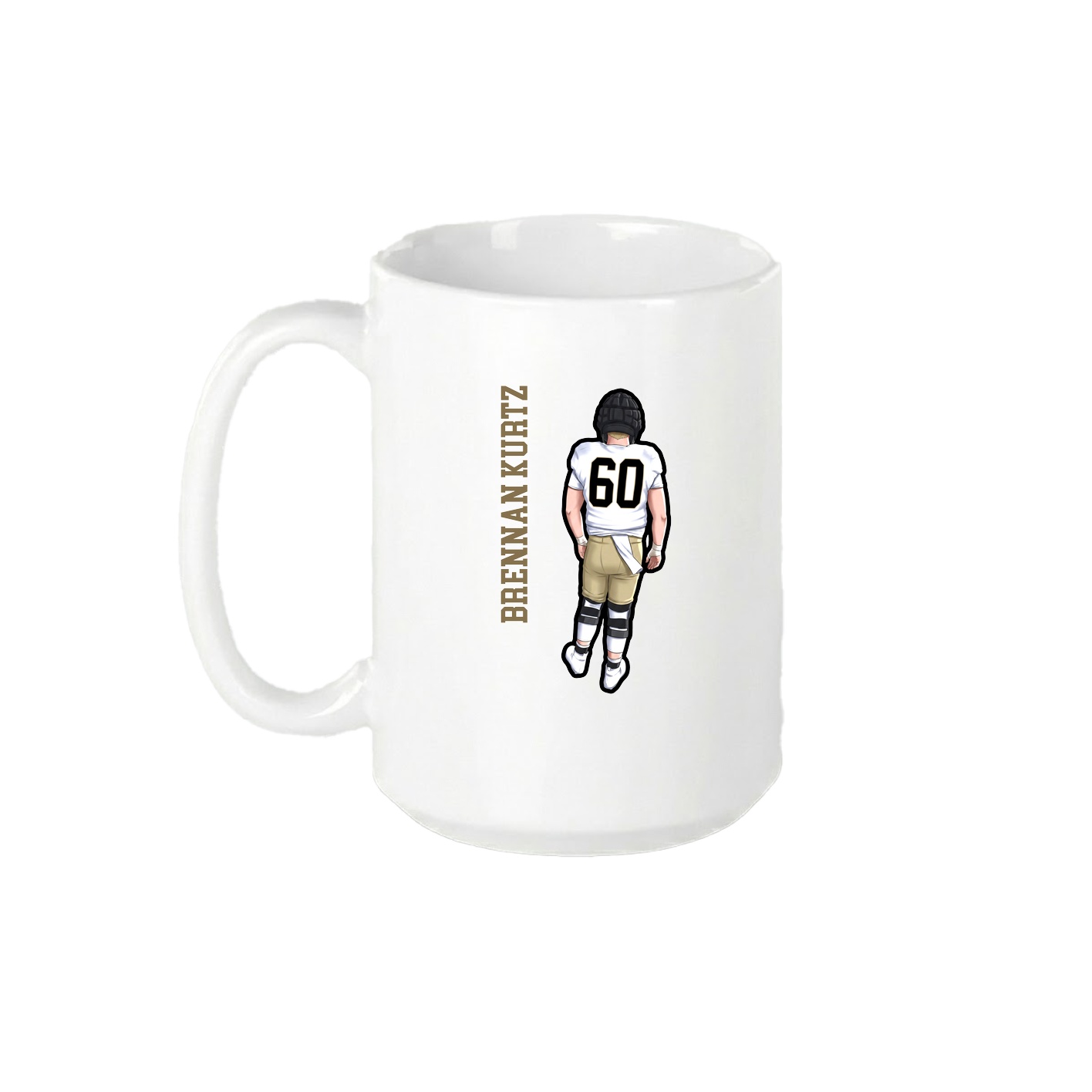15oz Coffee Mug — Name Vertical in White