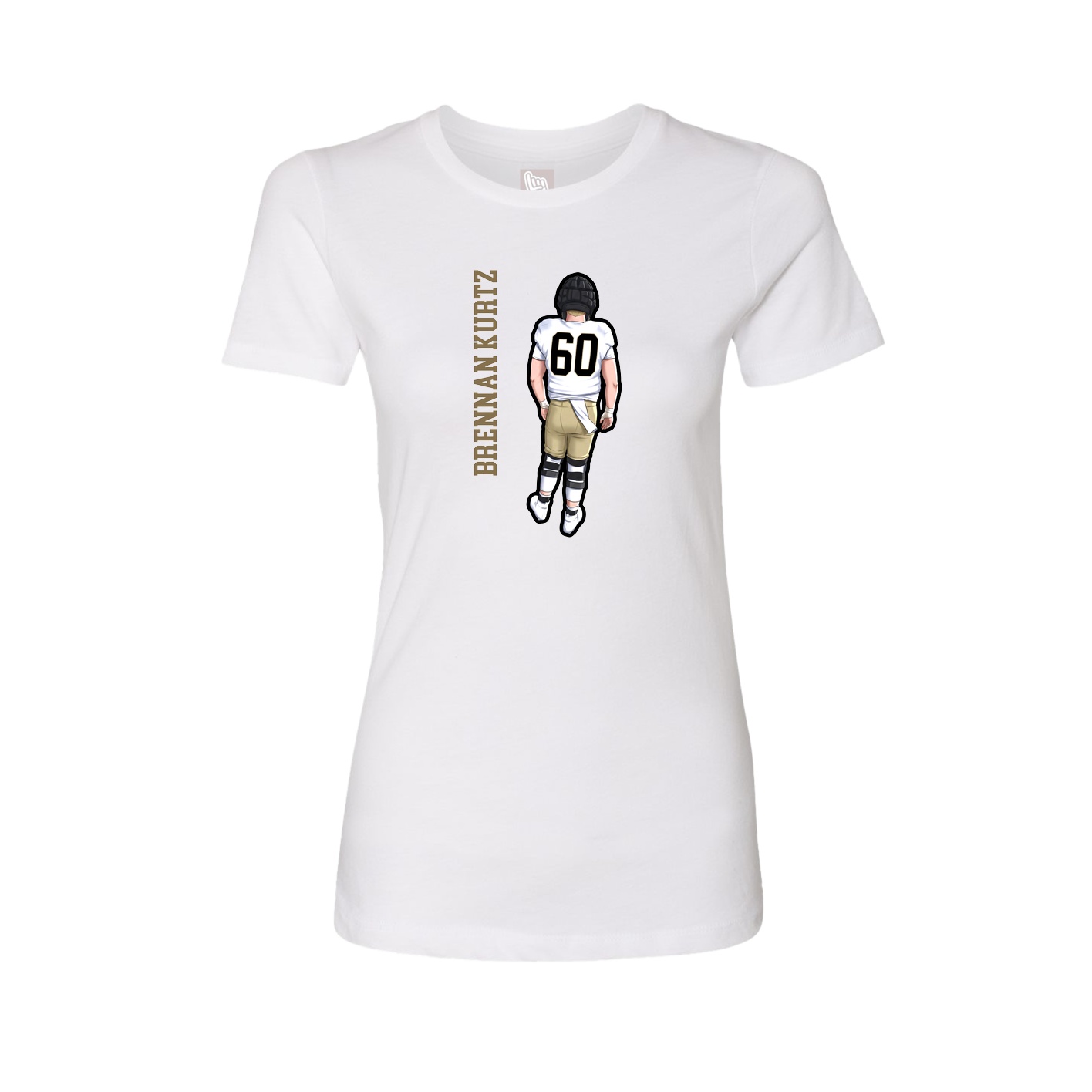 Womens Tee — Name Vertical in White