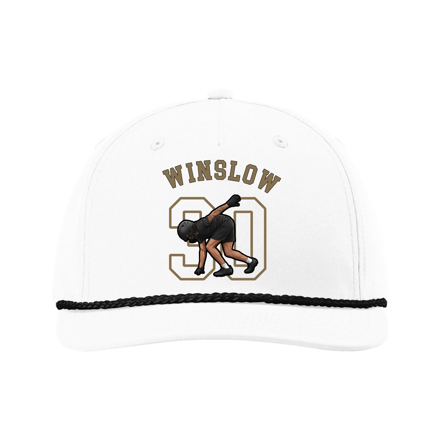 Five-Panel Classic Rope Cap — Shirsey Arch in White