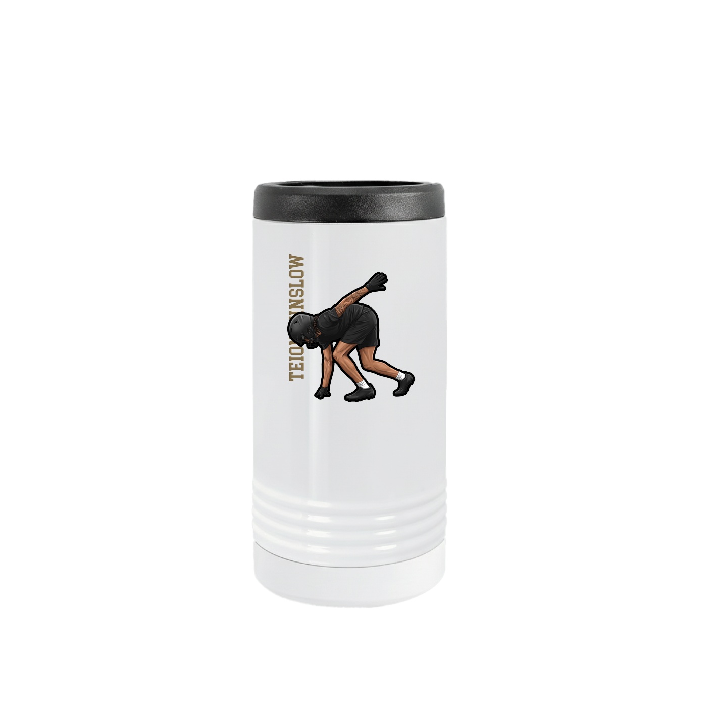 Slim Beverage Holder — Name Vertical in White