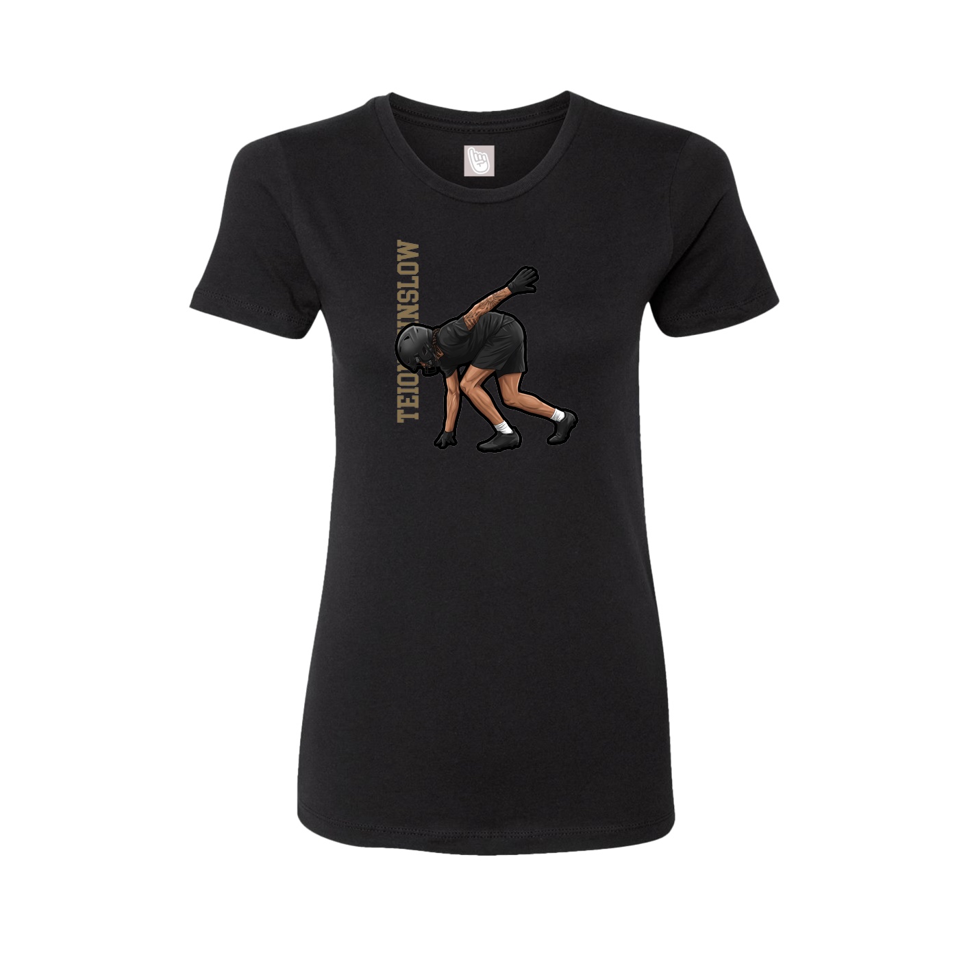 Fitted Women's Tee — Name Vertical in Black