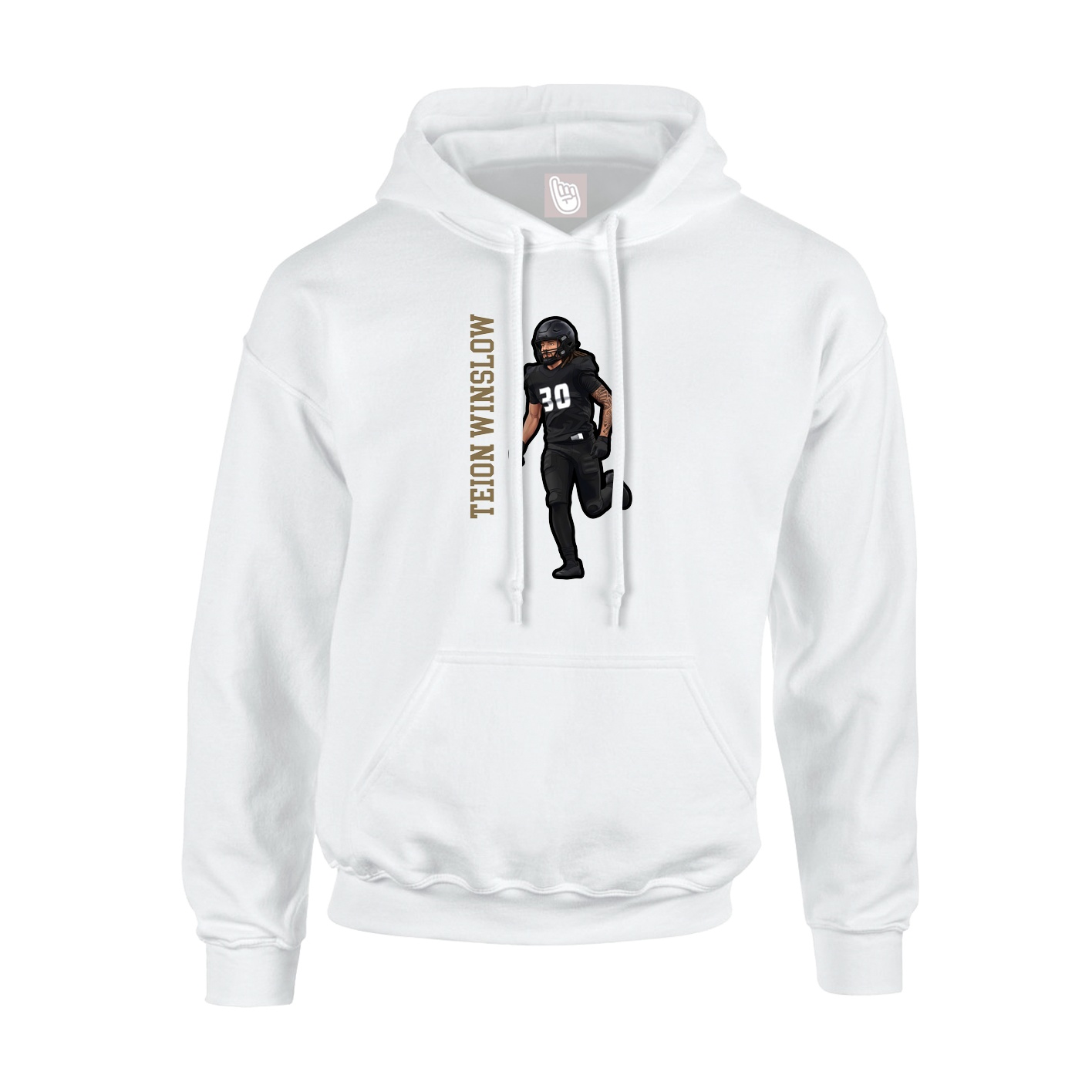 Hoodie — Name Vertical in White