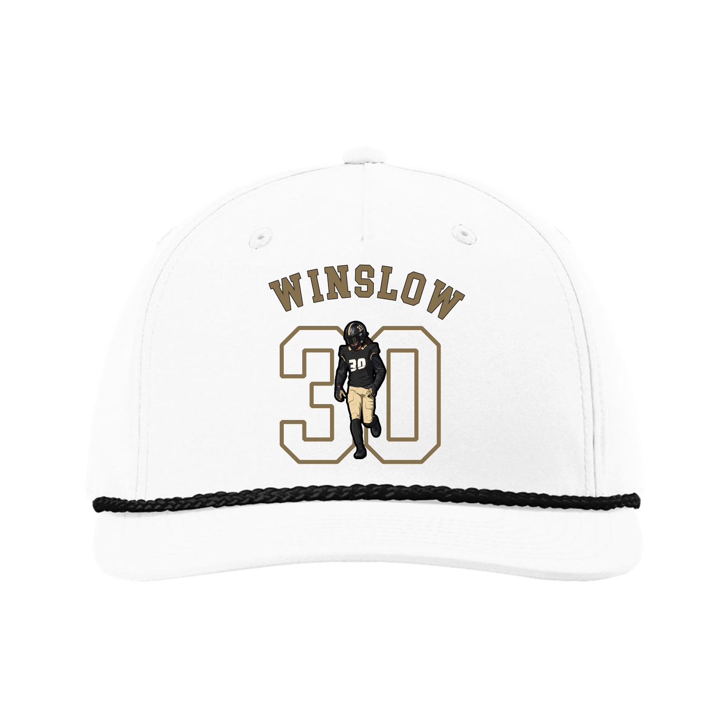 Five-Panel Classic Rope Cap — Shirsey Arch in White