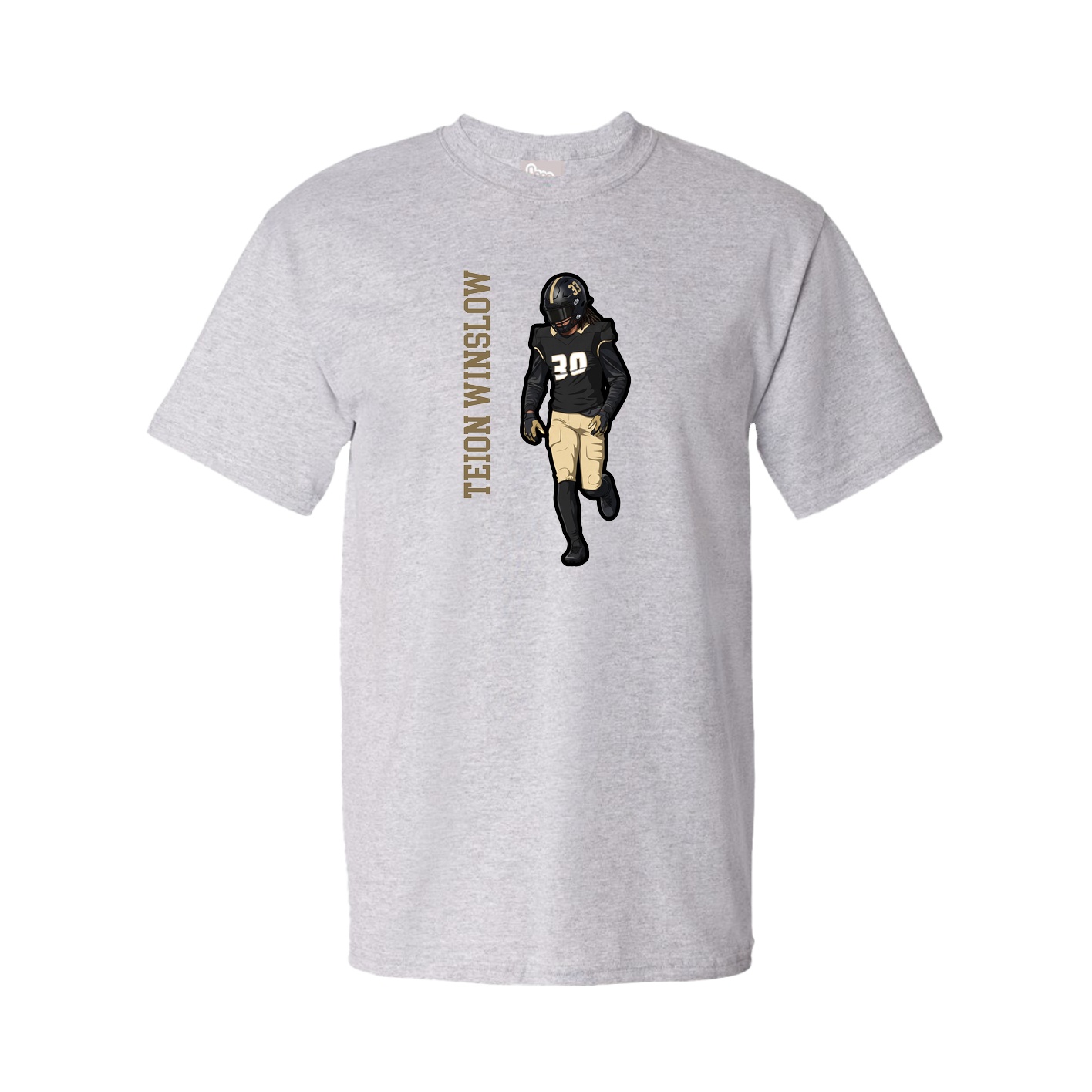 Tee — Name Vertical in Grey