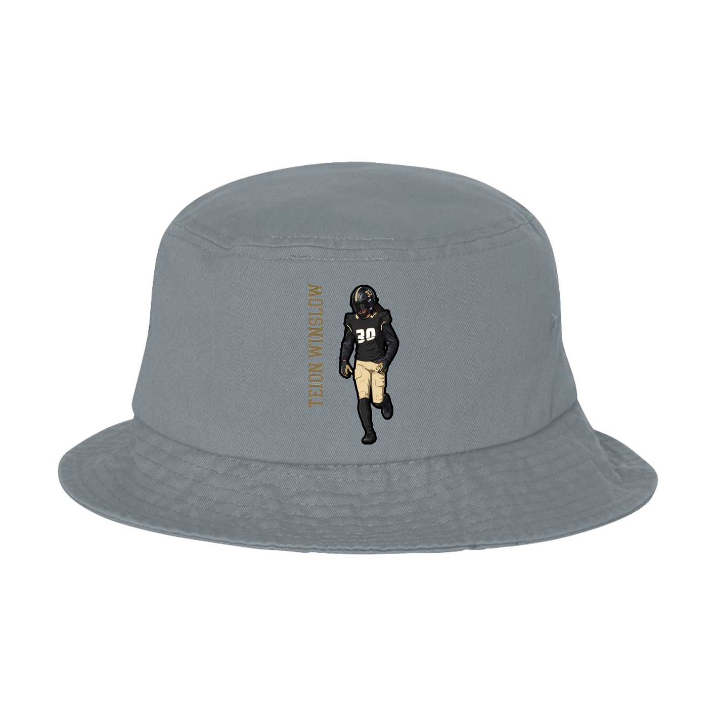 Bucket Cap — Name Vertical in Grey