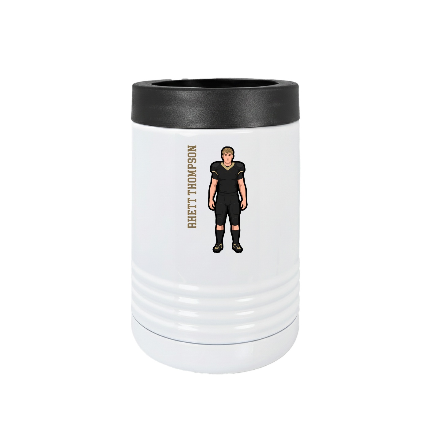 Beverage Holder — Name Vertical in White